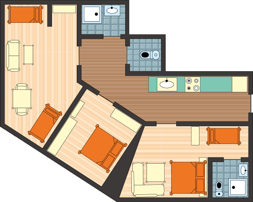 Raumplan Appartement 1